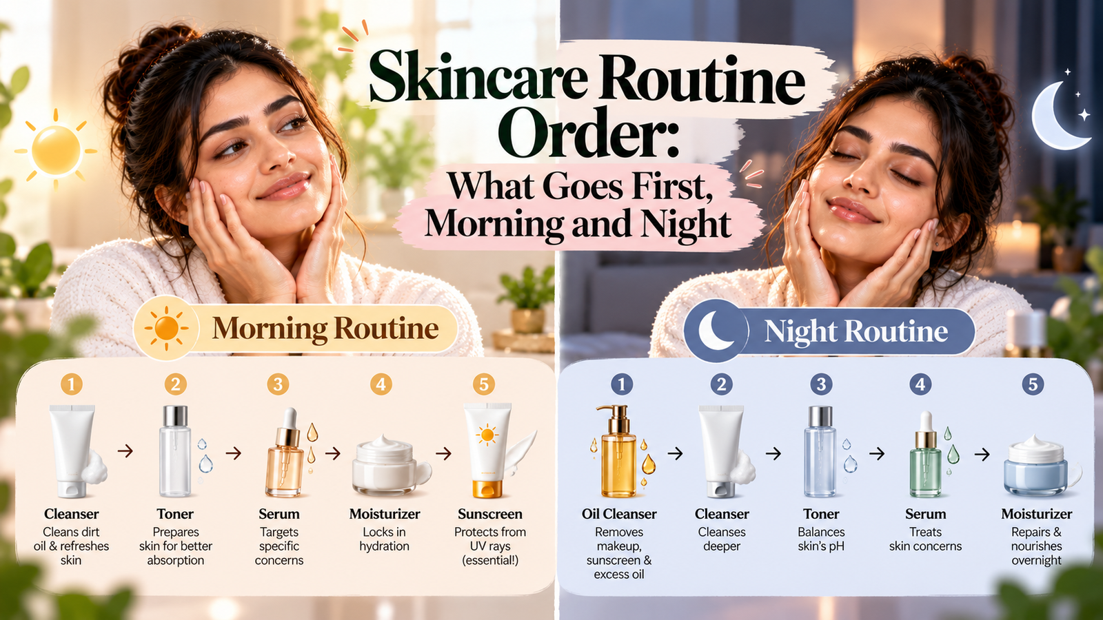 Skincare Routine Order: What Goes First, Morning and Night